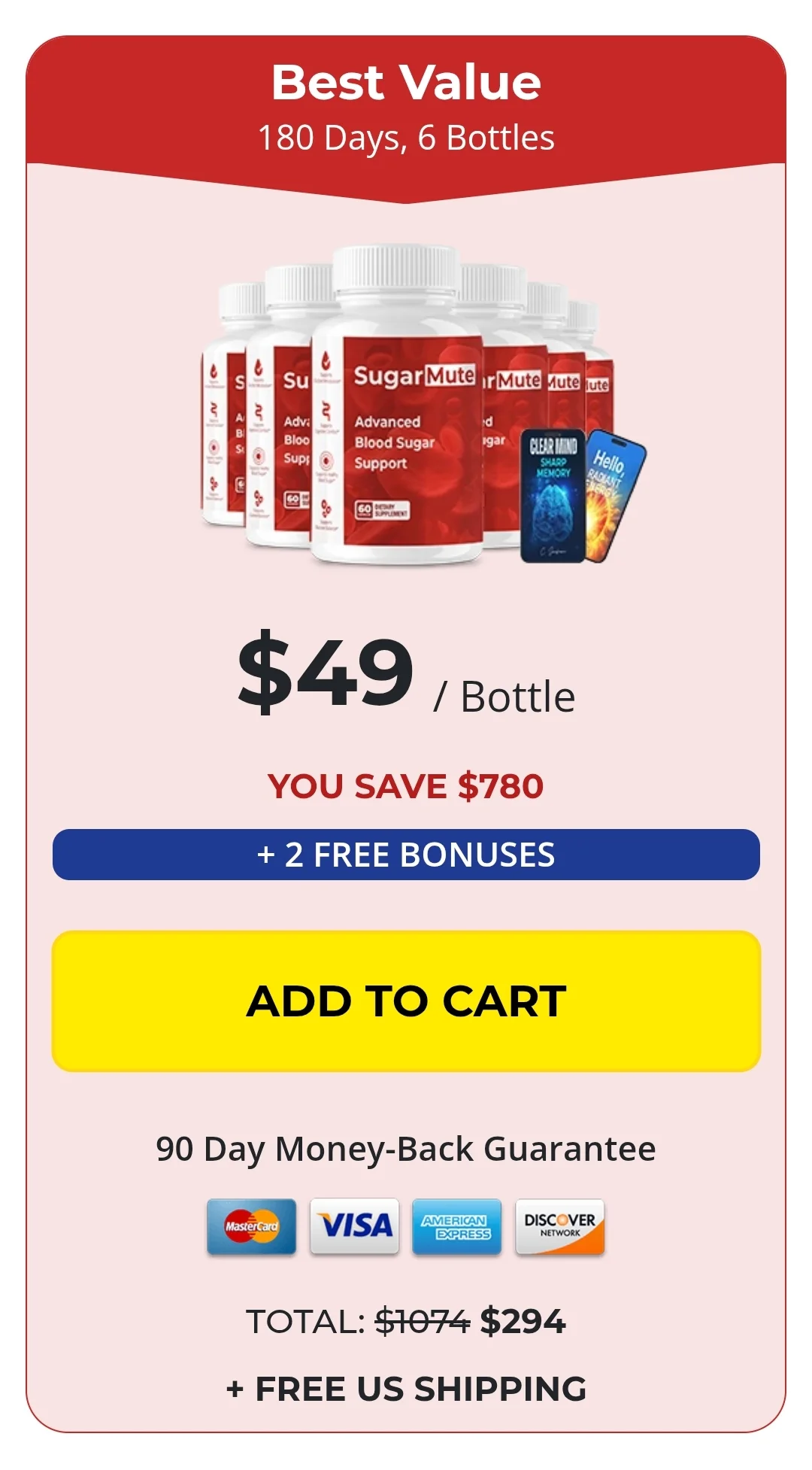 SugarMute™ 6 bottles pricing